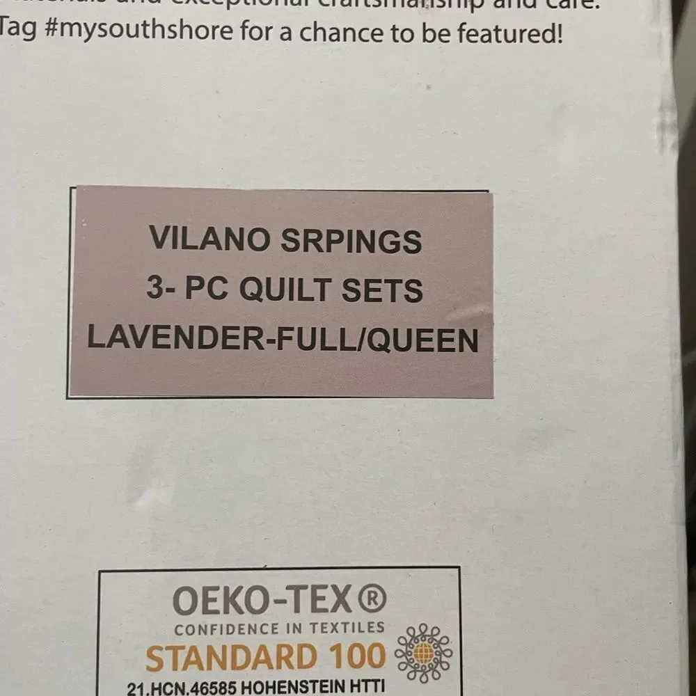 Southshore Fine Linens Circle one Quilt & 2 pillows Set lavender full/ queen.
